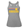 Oregon Tank Top - Retro Sun Women’s Oregon Tri-Blend Racerback Tank - heather grey
