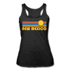 New Mexico Tank Top - Retro Sun Women’s New Mexico Tri-Blend Racerback Tank - heather black