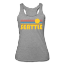 Seattle, Washington Tank Top - Retro Sun Women’s Seattle Tri-Blend Racerback Tank - heather grey