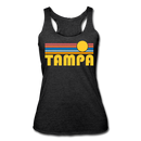 Tampa, Florida Tank Top - Retro Sun Women’s Tampa Tri-Blend Racerback Tank - heather black