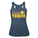 Tampa, Florida Tank Top - Retro Sun Women’s Tampa Tri-Blend Racerback Tank - heather navy