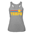 Tampa, Florida Tank Top - Retro Sun Women’s Tampa Tri-Blend Racerback Tank - heather grey