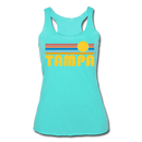 Tampa, Florida Tank Top - Retro Sun Women’s Tampa Tri-Blend Racerback Tank - turquoise