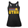 Utah Tank Top - Retro Sun Women’s Utah Tri-Blend Racerback Tank - heather black