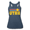 Utah Tank Top - Retro Sun Women’s Utah Tri-Blend Racerback Tank - heather navy