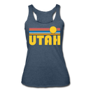 Utah Tank Top - Retro Sun Women’s Utah Tri-Blend Racerback Tank - heather navy