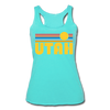 Utah Tank Top - Retro Sun Women’s Utah Tri-Blend Racerback Tank - turquoise
