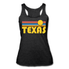 Texas Tank Top - Retro Sun Women’s Texas Tri-Blend Racerback Tank - heather black