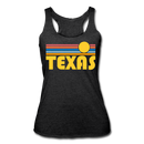 Texas Tank Top - Retro Sun Women’s Texas Tri-Blend Racerback Tank - heather black