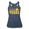 Texas Tank Top - Retro Sun Women’s Texas Tri-Blend Racerback Tank - heather navy