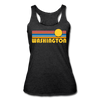 Washington Tank Top - Retro Sun Women’s Washington Tri-Blend Racerback Tank - heather black