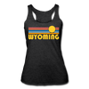 Wyoming Tank Top - Retro Sun Women’s Wyoming Tri-Blend Racerback Tank - heather black