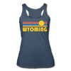 Wyoming Tank Top - Retro Sun Women’s Wyoming Tri-Blend Racerback Tank - heather navy
