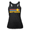 West Virginia Tank Top - Retro Sun Women’s West Virginia Tri-Blend Racerback Tank - heather black