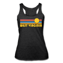 West Virginia Tank Top - Retro Sun Women’s West Virginia Tri-Blend Racerback Tank - heather black