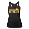Wisconsin Tank Top - Retro Sun Women’s Wisconsin Tri-Blend Racerback Tank - heather black