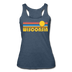 Wisconsin Tank Top - Retro Sun Women’s Wisconsin Tri-Blend Racerback Tank - heather navy