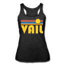 Vail, Colorado Tank Top - Retro Sun Women’s Vail Tri-Blend Racerback Tank - heather black