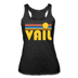Vail, Colorado Tank Top - Retro Sun Women’s Vail Tri-Blend Racerback Tank - heather black