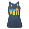Vail, Colorado Tank Top - Retro Sun Women’s Vail Tri-Blend Racerback Tank - heather navy