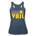 Vail, Colorado Tank Top - Retro Sun Women’s Vail Tri-Blend Racerback Tank - heather navy