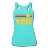 Vail, Colorado Tank Top - Retro Sun Women’s Vail Tri-Blend Racerback Tank - turquoise