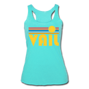 Vail, Colorado Tank Top - Retro Sun Women’s Vail Tri-Blend Racerback Tank - turquoise