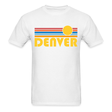 Denver, Colorado Basic T-Shirt - Unisex Denver T Shirt Retro Sun - white