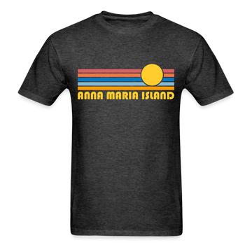Anna Maria Island, Florida Basic T-Shirt - Unisex Anna Maria Island T Shirt Retro Sun - heather black