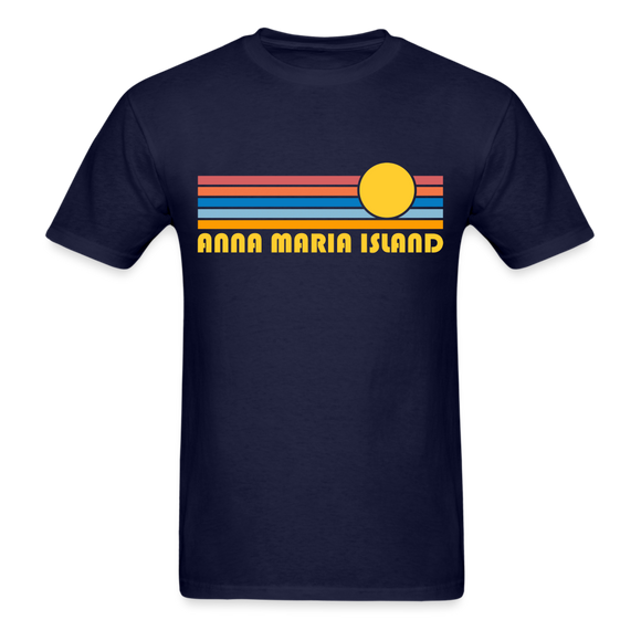 Anna Maria Island, Florida Basic T-Shirt - Unisex Anna Maria Island T Shirt Retro Sun - navy