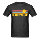 Asheville, North Carolina Basic T-Shirt - Unisex Asheville T Shirt Retro Sun - heather black