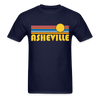 Asheville, North Carolina Basic T-Shirt - Unisex Asheville T Shirt Retro Sun - navy