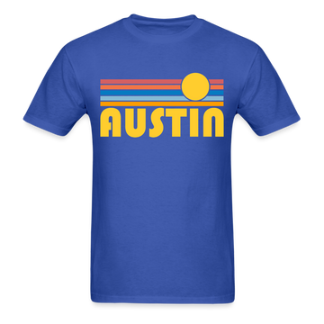 Austin, Texas Basic T-Shirt - Unisex Austin T Shirt Retro Sun - royal blue