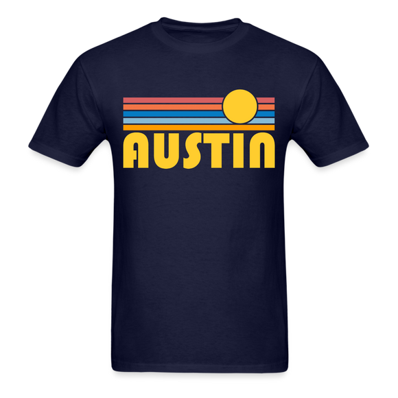 Austin, Texas Basic T-Shirt - Unisex Austin T Shirt Retro Sun - navy