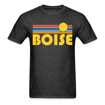 Boise, Idaho Basic T-Shirt - Unisex Boise T Shirt Retro Sun - heather black