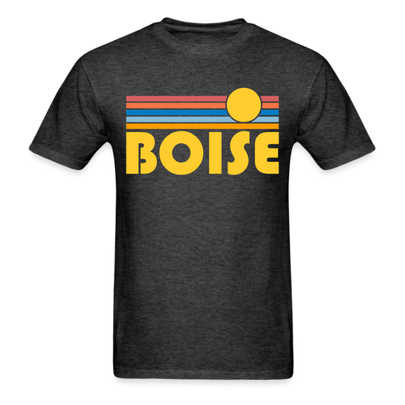 Boise, Idaho Basic T-Shirt - Unisex Boise T Shirt Retro Sun - heather black