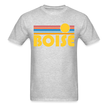 Boise, Idaho Basic T-Shirt - Unisex Boise T Shirt Retro Sun - heather gray