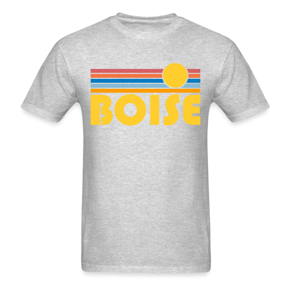Boise, Idaho Basic T-Shirt - Unisex Boise T Shirt Retro Sun - heather gray