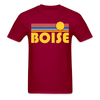 Boise, Idaho Basic T-Shirt - Unisex Boise T Shirt Retro Sun - dark red