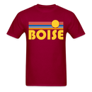 Boise, Idaho Basic T-Shirt - Unisex Boise T Shirt Retro Sun - dark red
