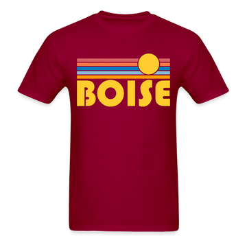 Boise, Idaho Basic T-Shirt - Unisex Boise T Shirt Retro Sun - dark red