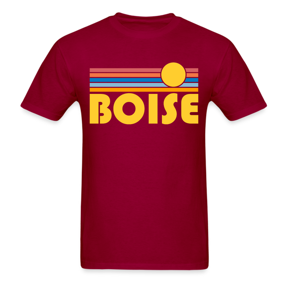 Boise, Idaho Basic T-Shirt - Unisex Boise T Shirt Retro Sun - dark red