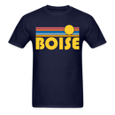 Boise, Idaho Basic T-Shirt - Unisex Boise T Shirt Retro Sun - navy