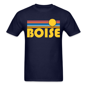 Boise, Idaho Basic T-Shirt - Unisex Boise T Shirt Retro Sun - navy