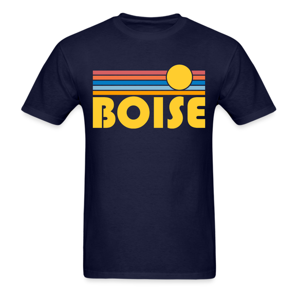 Boise, Idaho Basic T-Shirt - Unisex Boise T Shirt Retro Sun - navy