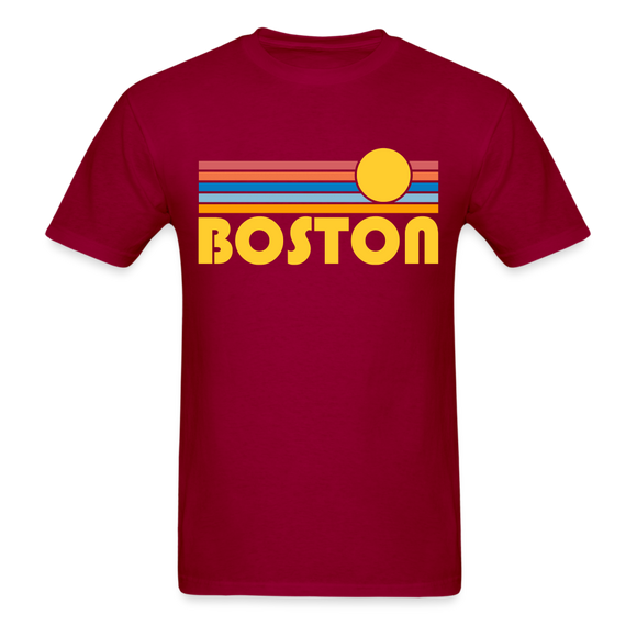 Boston, Massachusetts Basic T-Shirt - Unisex Boston T Shirt Retro Sun - dark red
