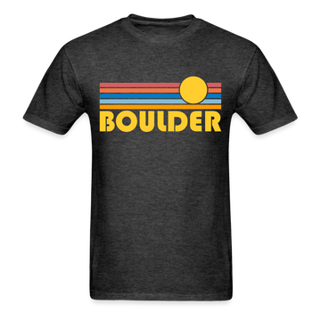 Boulder, Colorado Basic T-Shirt - Unisex Boulder T Shirt Retro Sun - heather black