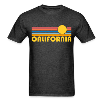 California Basic T-Shirt - Unisex California T Shirt Retro Sun - heather black