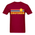 California Basic T-Shirt - Unisex California T Shirt Retro Sun - dark red