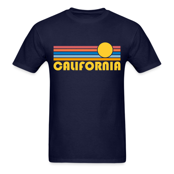 California Basic T-Shirt - Unisex California T Shirt Retro Sun - navy